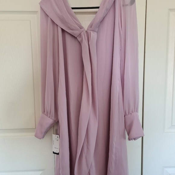 SLNY Shawl Collared Dress | French Lilac | Size: 10 | NWT - Picture 5 of 6